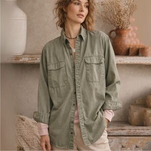 Men’s Lee Olive Green Button Down Shirt Size XL